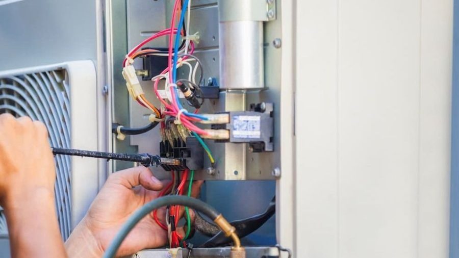 AC repair in action