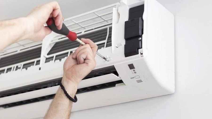 Working on a ductless mini split