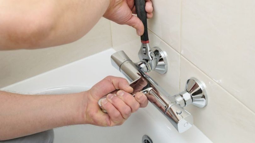 Bathroom plumbing work
