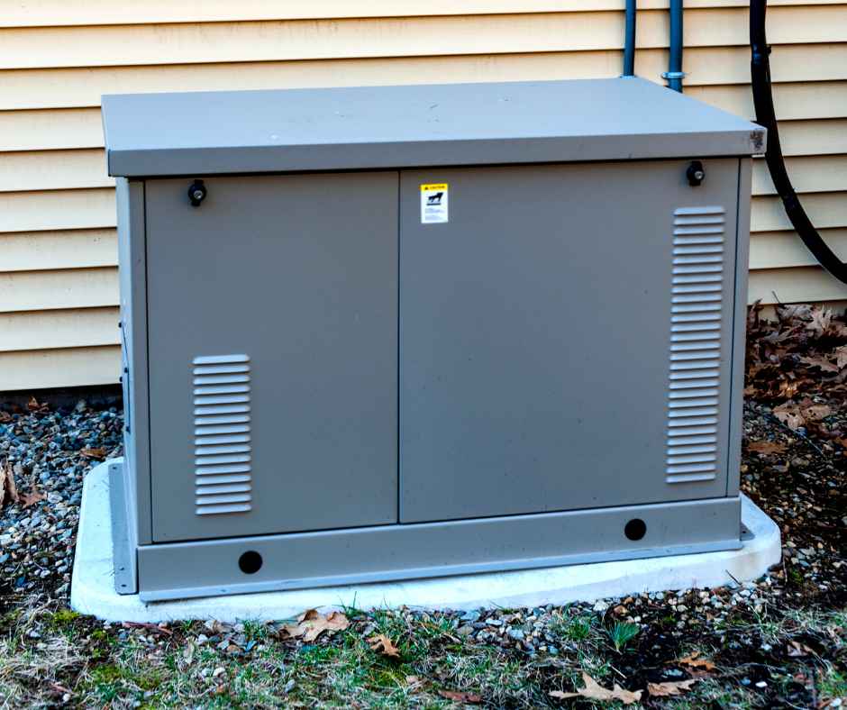 Backup generator outside a home